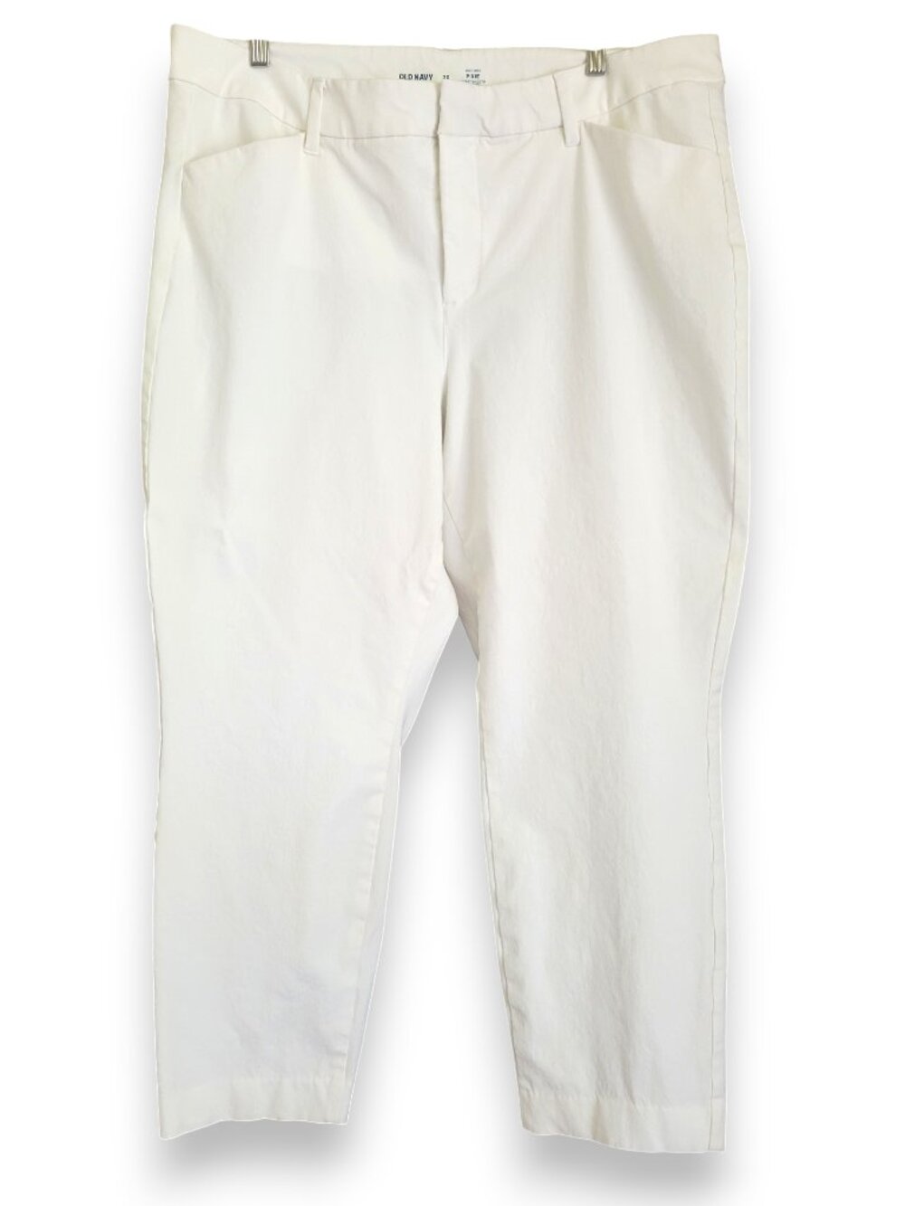 Old Navy White Pixie High Waisted Cropped Pants Size 20 Stretch Career